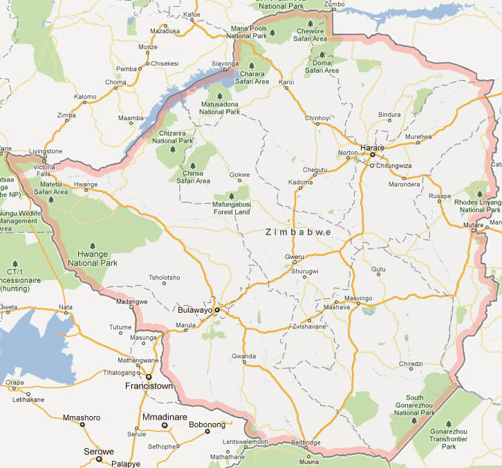 zimbabwe google carte